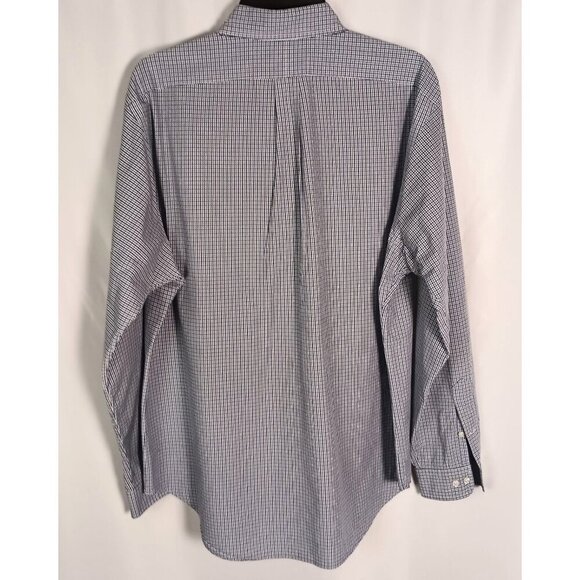 Ralph Lauren Classic Fit Long Sleeve Blue Plaid Dress Shirt Men 16.5 34/35 - Picture 4 of 5